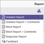Image of the report options.