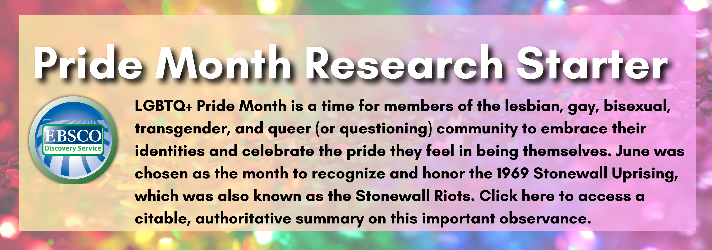 Pride Month Research Starter