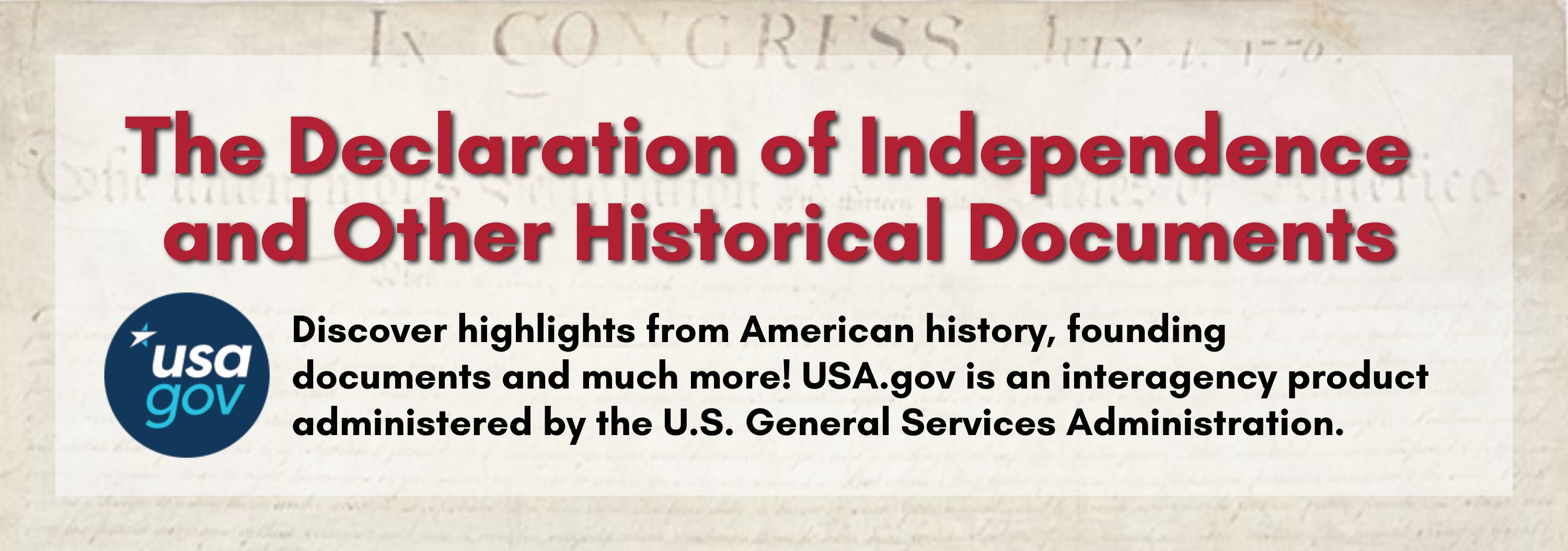 Link to the Declaration of Independence and other Historical American documents
