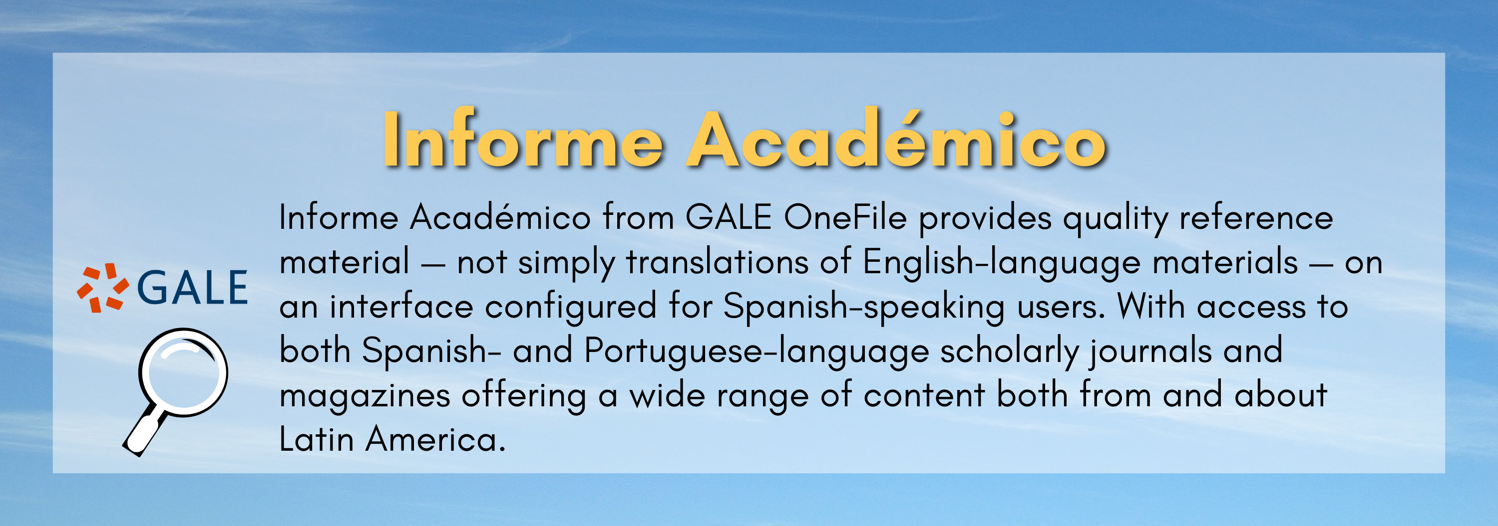 Informe Académico is reference material configured for Spanish speakers