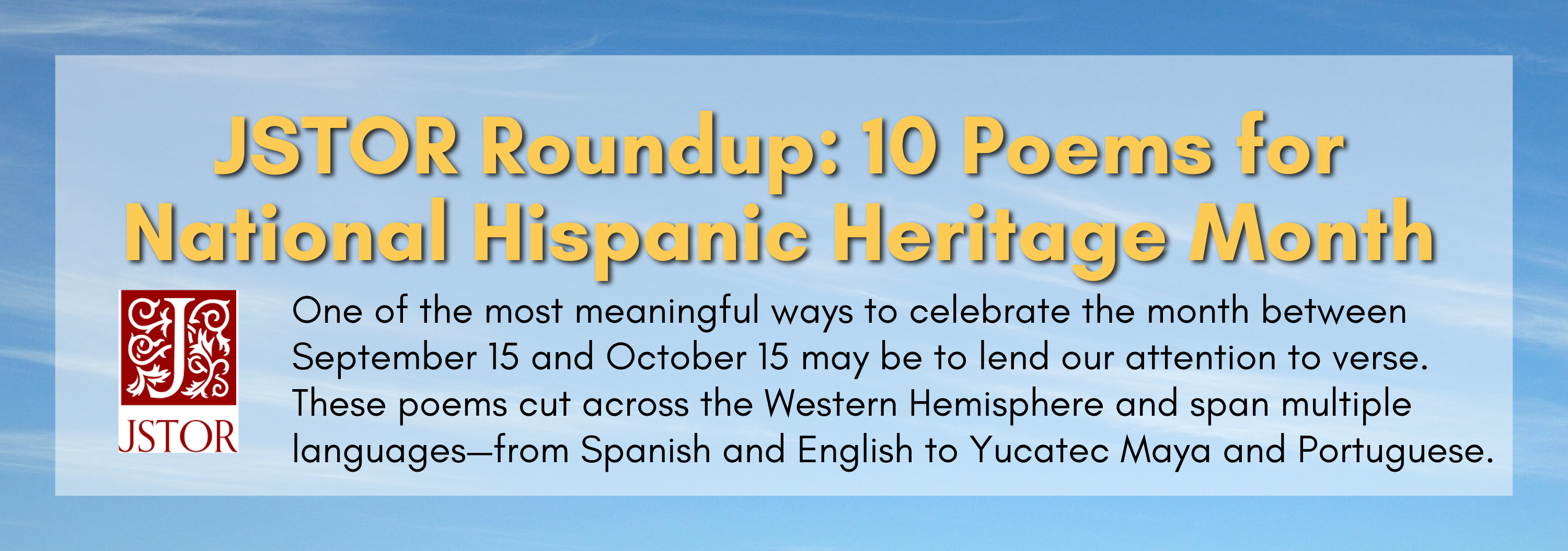Link to JSTOR Poems for Hispanic Heritage Month