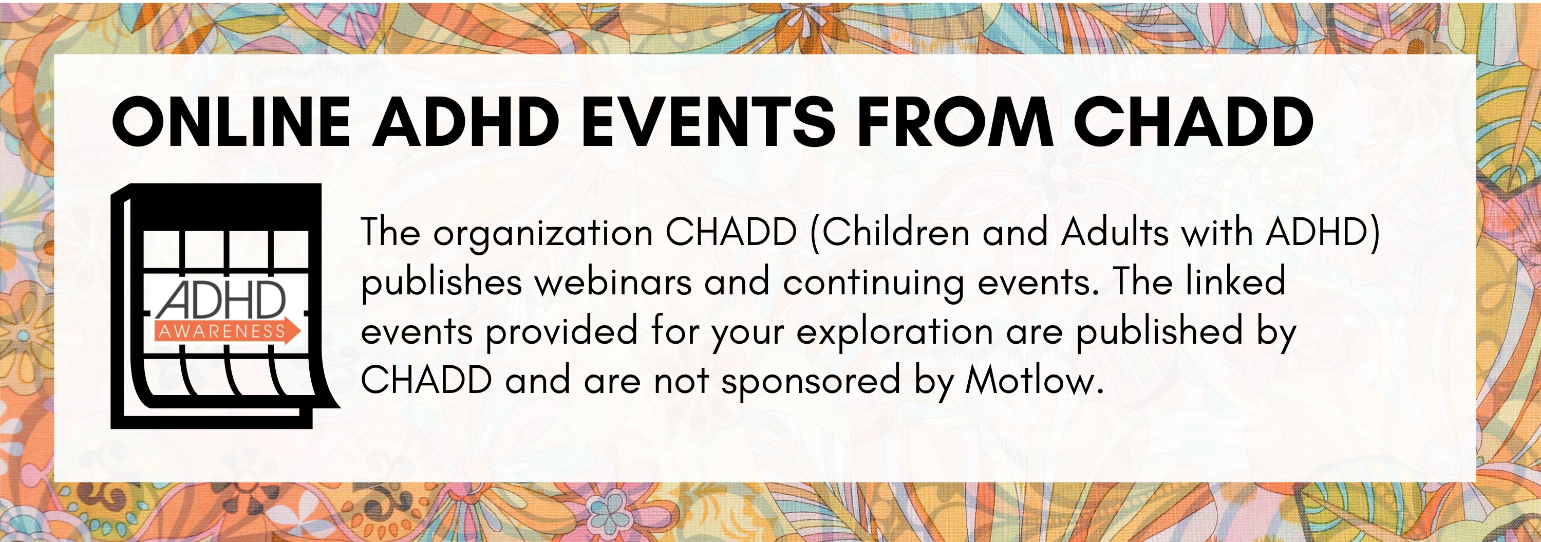 ADHD Awareness Online Events