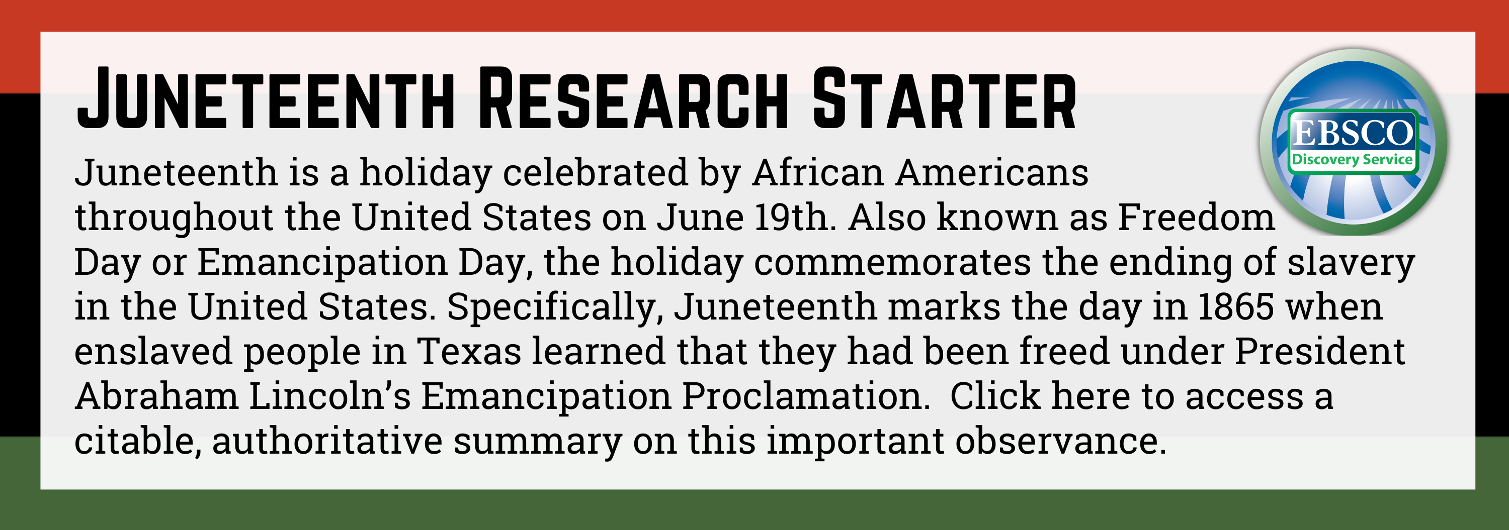 Juneteenth Research Starter