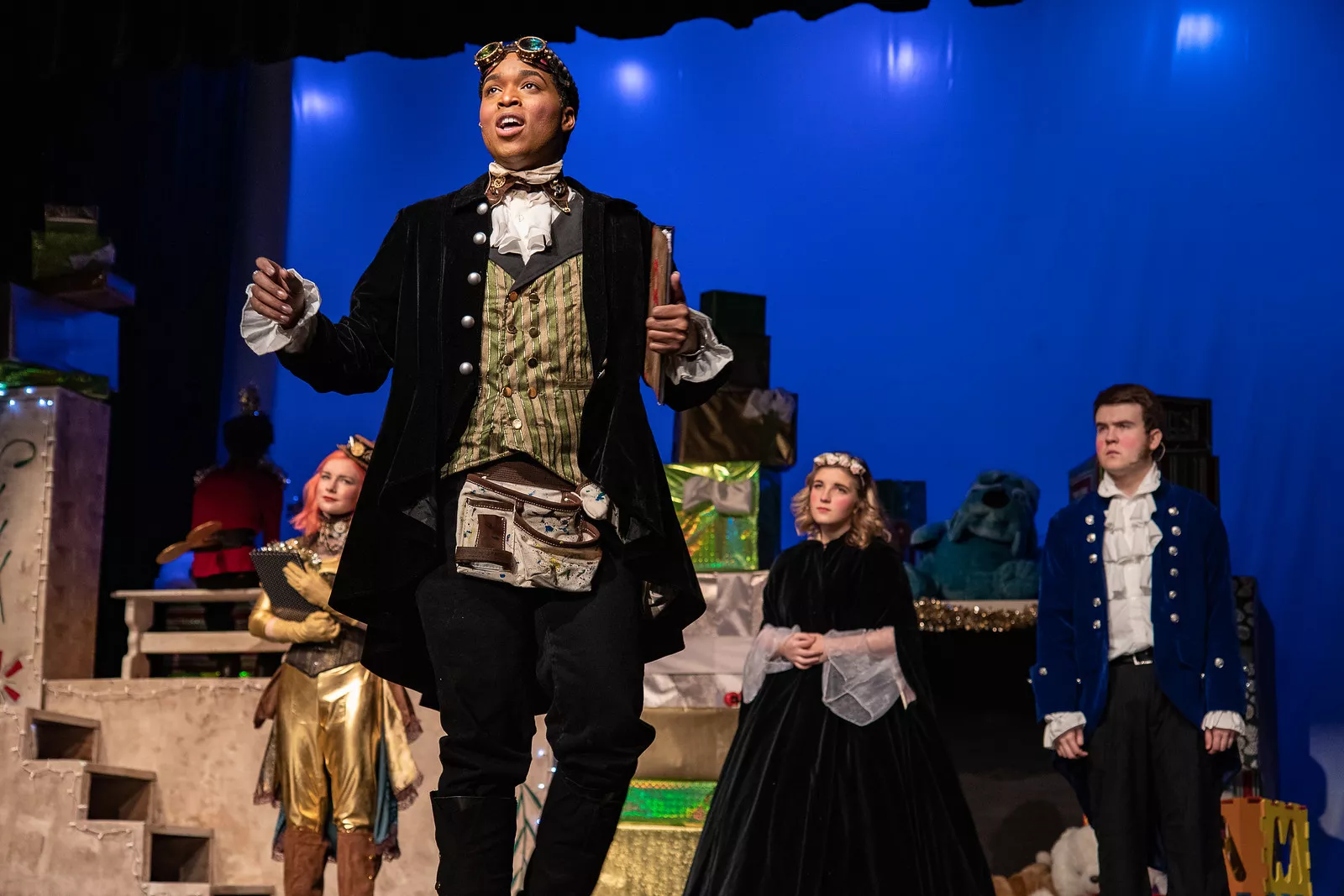 A cast member delivers a monolough in Babes in Toyland  