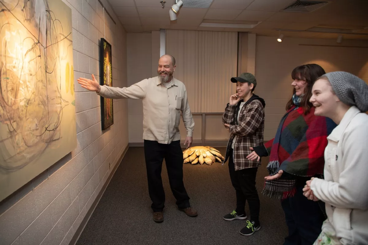 Professor ErickClaunch at a Motlow Art show